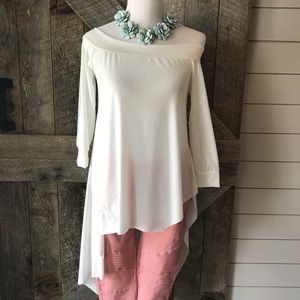 Off The Shoulder High Low Top